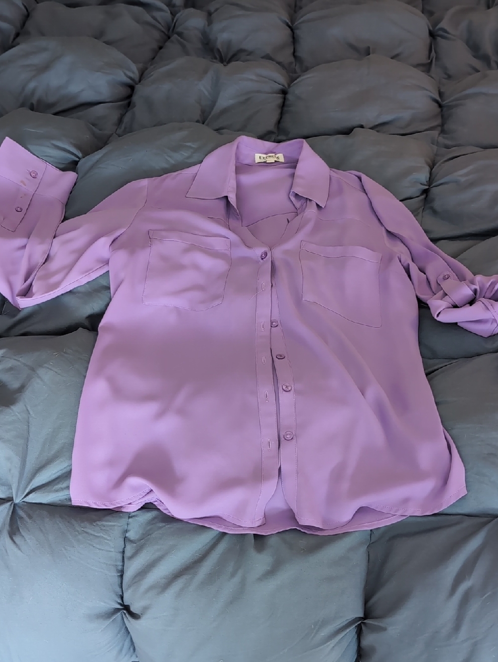 Lavender Button-Up Blouse